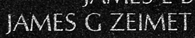 Warrant Officer James George Zeimet's name inscribed on The Wall